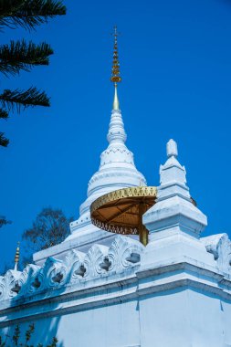 Tayland 'ın Nan şehrinde beyaz pagoda.