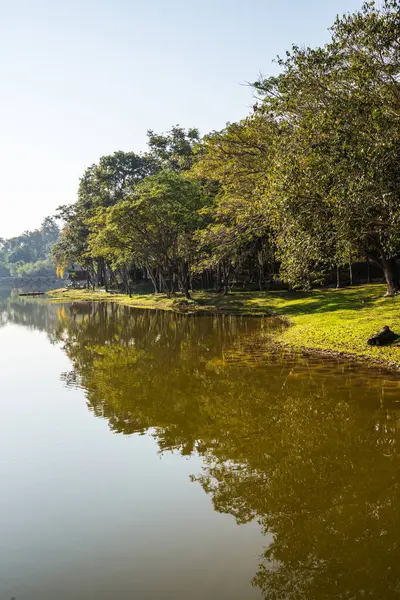 stock image Landscape view of Huay Tueng Tao lake in Chiangmai province, Thailand.