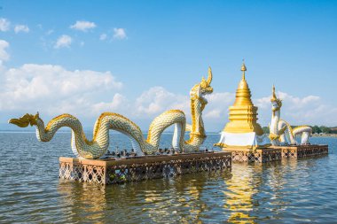 Beyaz Naga heykeli Kwan Phayao, Tayland 'da.