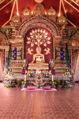 Prayodkhunpol 'deki güzel Buda heykeli Wiang Kalong Tapınağı, Tayland.