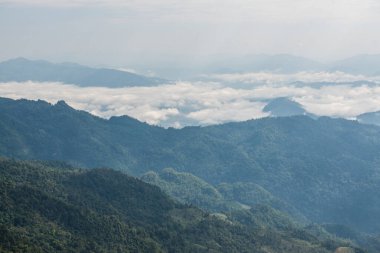 Tayland 'ın Chiangrai eyaletindeki Phu Chi Fa Manzarası' nda Dağ Manzarası.