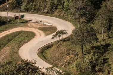 Chiangrai, Tayland 'da Doi Pha Tang yolu..