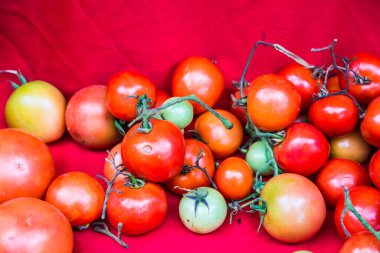 Bir grup kırmızı domates, Tayland.