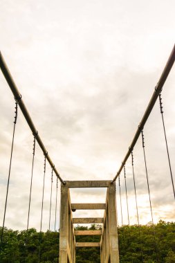 Suspension bridge at Mae Kuang Udom Thara dam, Thailand.