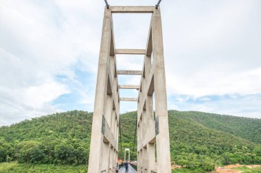 Suspension bridge at Mae Kuang Udom Thara dam, Thailand.