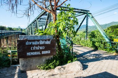 Mae Hong Son bölgesindeki anıt köprü, Tayland.