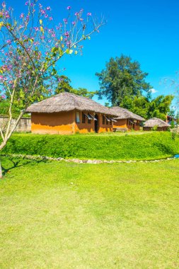 Tayland 'daki Santichon köyünün bahçe manzarası.