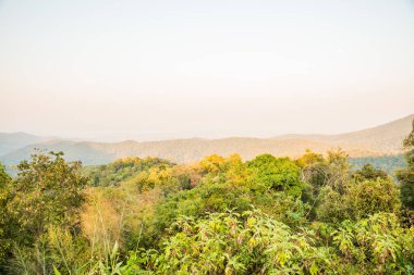 Tayland, Phayao bakış açısına göre dağ manzarası.