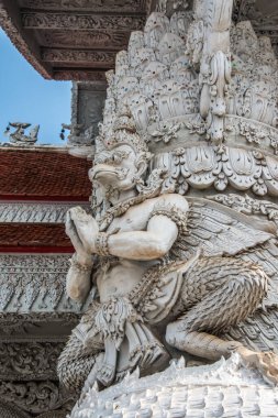 Tayland 'ın Nan eyaletindeki Ming Muang tapınağında güzel bir kalıp sanatı..