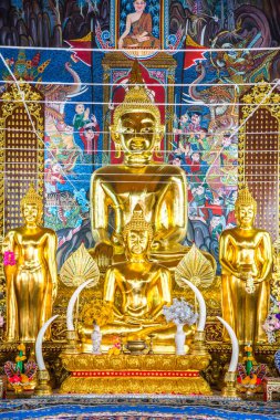 Tayland 'ın Nan eyaletindeki Ming Muang tapınağındaki güzel Buda heykeli..