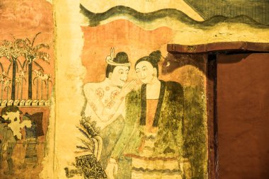 Wat Phumin, Tayland 'da antik duvar resmi.