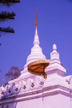 Tayland 'ın Nan şehrinde beyaz pagoda.