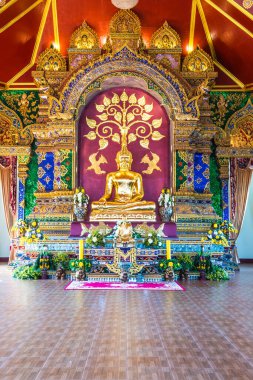 Prayodkhunpol 'deki güzel Buda heykeli Wiang Kalong Tapınağı, Tayland.