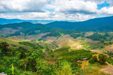 Tayland 'ın Chiangrai eyaletinde dağ manzarası.