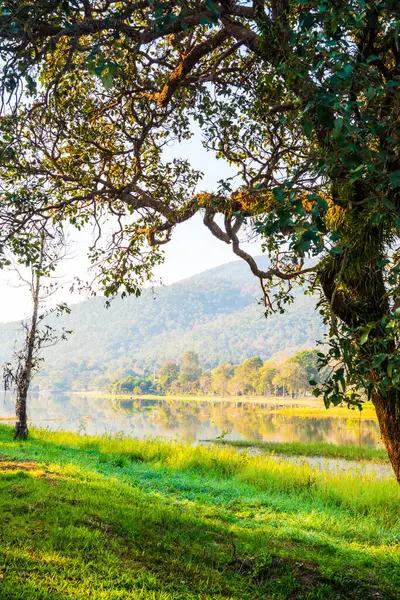 Tayland 'ın Chiangmai ilindeki Huay Tueng Tao gölünün manzara manzarası.