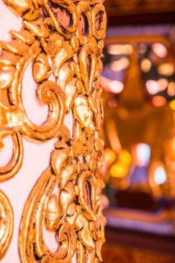 Tayland 'da Phaya Wat Tapınağı' nda Tayland stili kalıp sanatı.