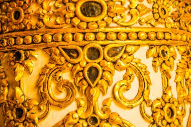 Tayland 'da Phaya Wat Tapınağı' nda Tayland stili kalıp sanatı.