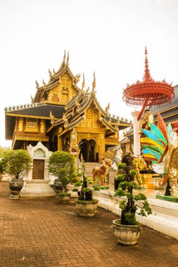 Tayland 'daki Ban Den Tapınağı' nda güzel bir Tayland tarzı kilise..