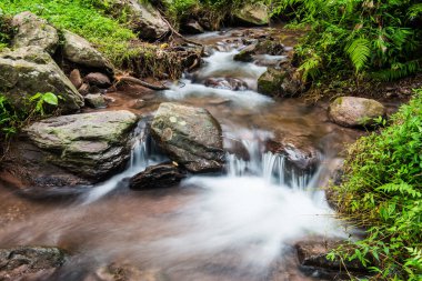 Champa Tanga Şelalesinde Su Akıyor, Tayland.