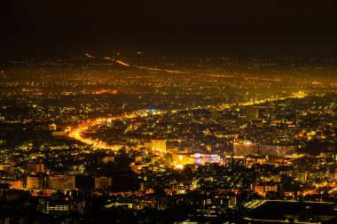 Chiangmai city in the night, Thailand.