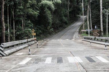 Tayland 'daki dağda küçük bir yol.