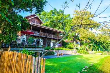 Thaoland, Mae Hong Son 'da Tayland tarzı bir ev..