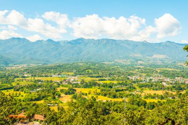 Tayland 'ın Pai şehrinin manzara görüntüsü.