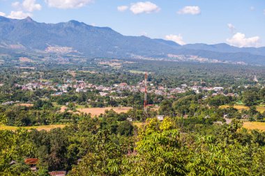 Tayland 'ın Pai şehrinin manzara görüntüsü.