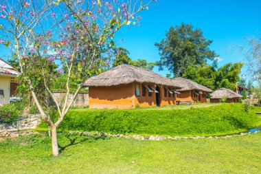 Tayland 'daki Santichon köyünün bahçe manzarası.