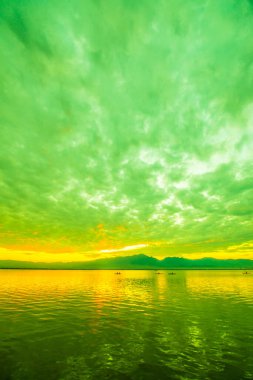 Kwan Phayao, Tayland 'da gün batımı.