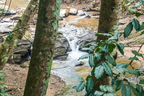 Mork Fa Şelalesi 'nde su akıyor, Tayland.