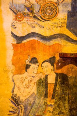 Wat Phumin, Tayland 'da antik duvar resmi.