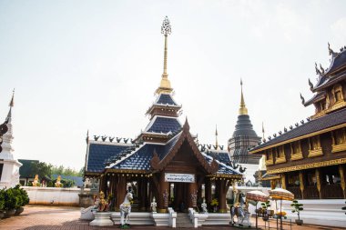 Tayland, Ban Den Tapınağı 'ndaki güzel Tayland tarzı pavyon..