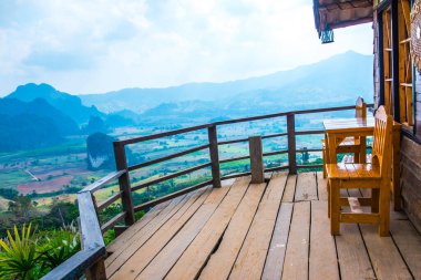 Thailand Phu Langka Ulusal Parkı 'nda Terrace ile güzel bir manzara..