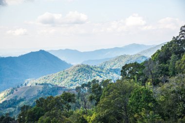 Tayland 'ın Chiangrai eyaletinde dağ manzarası.