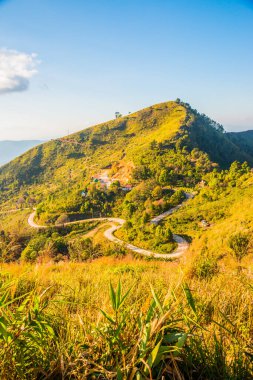 Tayland 'ın Chiangrai ilindeki Doi Pha Tang Dağı manzarası.