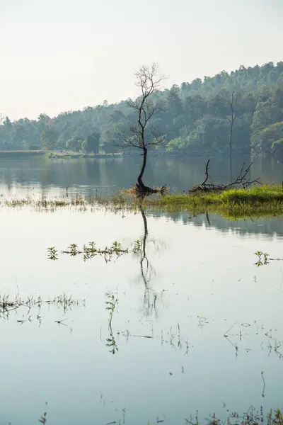 Tayland 'ın Chiangmai ilindeki Huay Tueng Tao gölünün manzara manzarası.