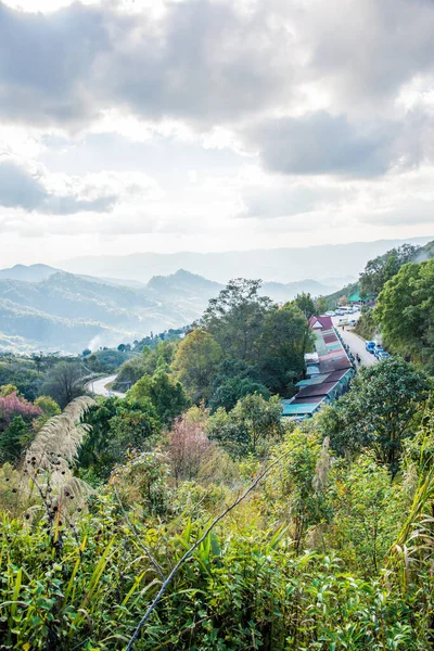 Vista Montaña Doi Pha Tang Provincia Chiangrai Tailandia — Foto de Stock