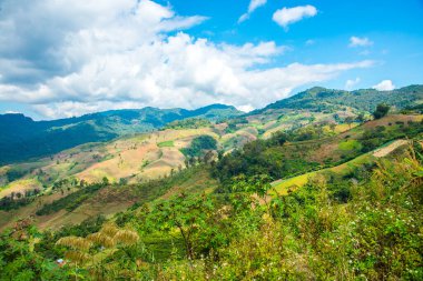 Tayland 'ın Chiangrai eyaletinde dağ manzarası.
