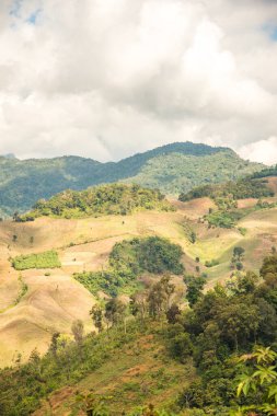 Tayland 'ın Chiangrai eyaletinde dağ manzarası.