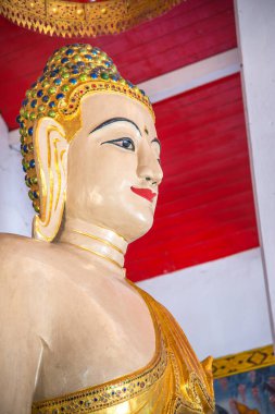 Hua Wiang Tai tapınağındaki güzel beyaz Buda, Tayland.