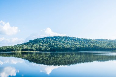 Mae Tam rezervuarının manzara görüntüsü, Tayland.