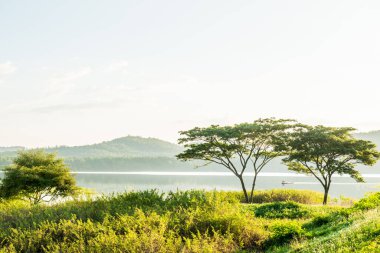 Mae Tam rezervuarının manzara görüntüsü, Tayland.