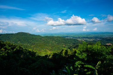 Dağ manzarası Doi Tung bakış açısından, Chiang Rai vilayeti.