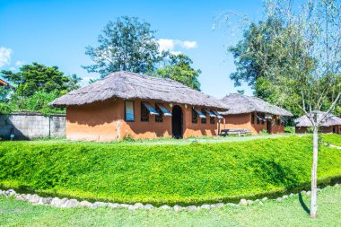 Tayland 'daki Santichon köyünün bahçe manzarası.