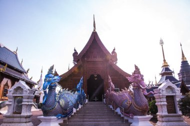 Tayland 'daki Ban Den Tapınağı' nda güzel bir Tayland tarzı kilise..
