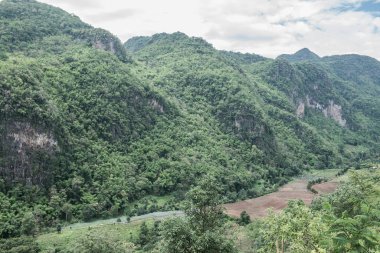 Tayland 'ın Chiangmai bölgesindeki dağ manzarası..
