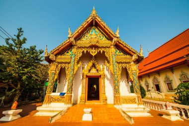Tayland 'ın Nan ilindeki Hua Wiang Tai tapınağı.