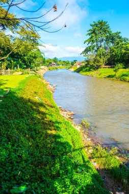 Tayland, Mae Hong Son bölgesinde Pai nehri ve doğal manzara.