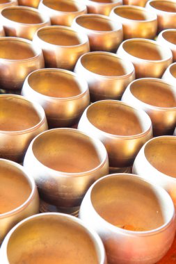 Bağış için bir grup bağış kasesi, Tayland.